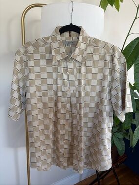 Ted Baker Beige Short-Sleeve Button-Up